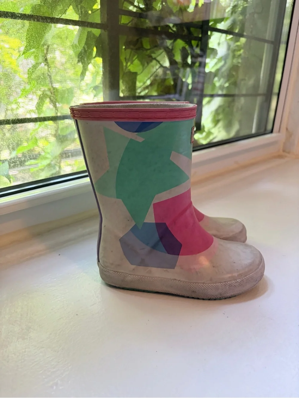 Hunter Kids Pink, Mint & Blue Star Rain Boots